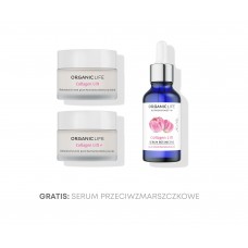 Zestaw przeciwzmarszczkowy Kolagen Krem na dzień, Krem  na noc + Serum w płynie GRATIS