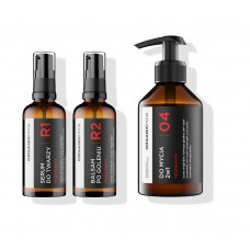 Zestaw męski regenerujący Balsam po goleniu, Serum do twarzy + Balsam myjący do ciała i włosów  2w1 GRATIS