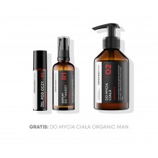 Zestaw Organic Man regenerujący Serum do twarzy, Żel pod oczy + Balsam myjący do ciała GRATIS